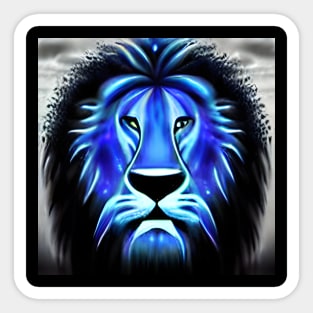 COSMIC BLUE LION Sticker